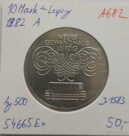 Pamatne mince DDR - 10 + 20 Marka striebro, nickel, - 9