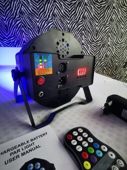 4ks Batériové akku led pary RGBWAUV,diaľkové ov. +Taška - 9
