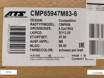 8,5J R19 5x112 ET47 Vw Passat, Golf alu disky 1223 - 9