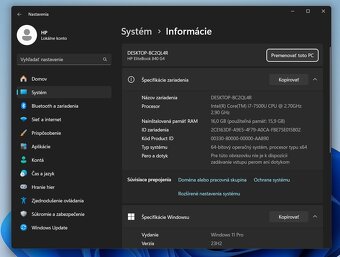 HP EliteBook 840 G4/14"FHD/i7-7500U/SSD M.2 512GB/16GB DDR4 - 9