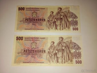BANKOVKY 500 KČS 1973, SÉRIE Z a U, PĚKNÉ STAVY - 9