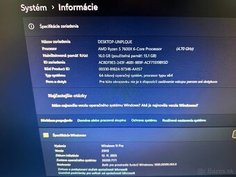PREDÁM HERNÝ PC - R5 7600X, RTX 3070 8GB, 16GB DDR5, 1TB SSD - 9