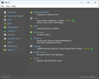 HP 250 G8 /Intel N4020/8GB RAM/FHD/256GB SSD/Bat ok - 9