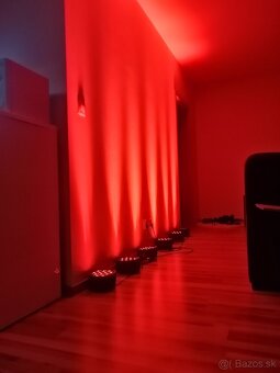 4ks led par reflektory na diaľkové ovládanie s TAŠKOU - 9