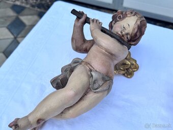 Sochy dřevěné velké Anděl a Andělka 31,5cm - 9