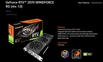 GeForce RTX™ 2070 WINDFORCE 8G (rev. 1.0) - 9