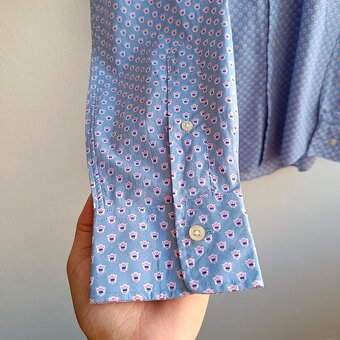 Polo Ralph Lauren modrá košeľa s dlhým rukávom s kvetmi S - 9