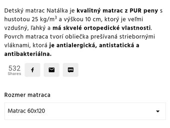 Detská postieľka s kvalitným PUR matracom - 9