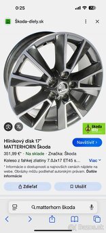 Komplet letnú sadu alu Škoda MATTERHORN 5x112 225/50 R17. - 9