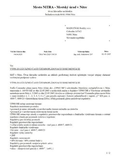 MADLEŇÁK Reality | Na predaj investičné pozemky v Nitre, v l - 9