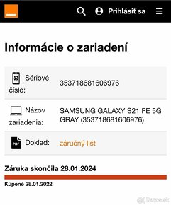 Samsung galaxy S21fe 128gb sedy. Super stav - 9