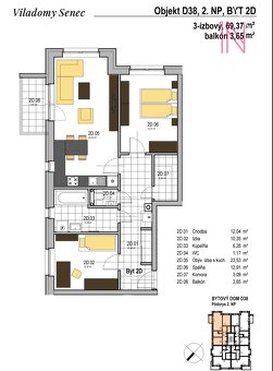 3 izbový byt v Senci s balkónom - 9