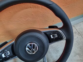 VOLANT VOLKSWAGEN R RLINE kožený ČERVENÉ PREŠÍVANIE - 9