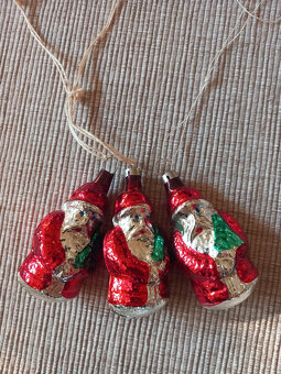 3ks starí vianoční mikulášikovia sklo 7x3,5 cm - po rodičoch - 9