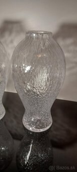 Krásna bublinková váza z fúkaného skla výška 21 cm - 9