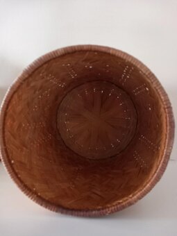 Stará prútená/lyková nádoba, košík 23x18,5 cm - 9