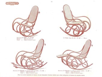 THONET Bank Vienna: Držiak na časopisy a Hojdacie kreslo - 9