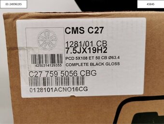 Ford Focus, Volvo XC60 alu disky 5x108 R19 ET50 7,5J 1242 - 9