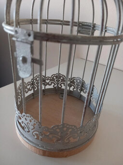 Dekoračná kovová vintage klietka 25x11 cm - 9