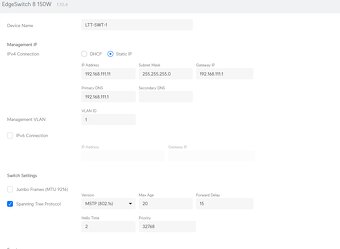Zyxel USG20W-VPN, Ubiquiti UniFi USG, EdgeSwitch 8 POE - 9