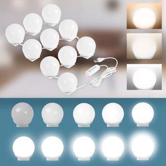 Toaletný stolík Jocelyn s LED osvetlením 140x90x40 - 9