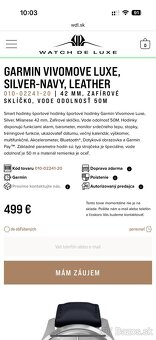 Garmin vivomove Luxe zafirove sklo 42mm pc500€ - 9