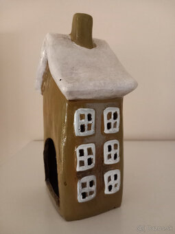 Keramický domček na čajovú sviečku 20x12x8 cm - 9