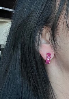 Zlaté náušnice s rubínmi - 9