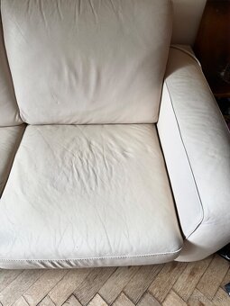 Kožená 2sedačka v bežovej farbe. - 9