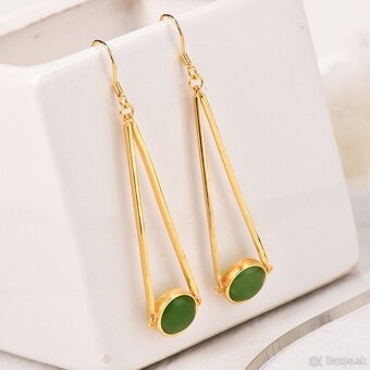 Nefritové visiace náušnice s certifikátom - 9