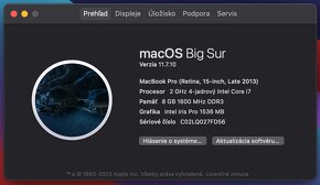 Apple MacBook Pro 15″ Late 2013 Retina 256GB SSD - V ZÁRUKE - 9