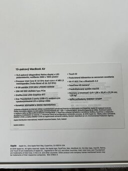 MacBook Air 13” Retina (2018) 8GB RAM, plne funkčný - 9