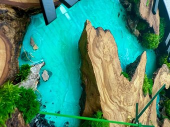 Machove hodiny s olivou a epoxidom 40cm , Epoxidove hodiny - 9