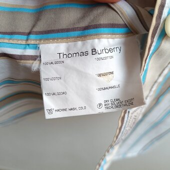 Thomas Burberry pruhovaná košeľa s krátkym rukávom L - 9