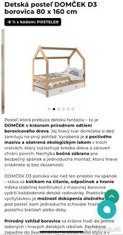 Detská domčeková posteľ 80x160cm - 9