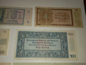 BANKOVKY 40 LÉTA, PROTEKTORÁT 1-1000K, VŠE NEPERFOROVANÉ - 9
