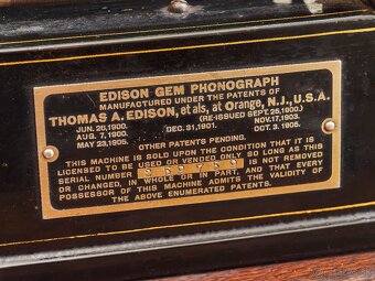 Edison Gem Phonograph, USA, kolem roku 1905 - 9