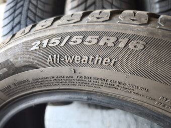 215/55 r16 celoročné pneumatiky 6-7mm - 9