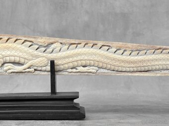 Ručne vyrezávaný Meč z mečúňa na stojane - Tiger a Drak 89cm - 9