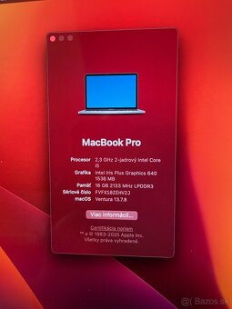 MacBook Pro 2017 / 13inch / 16GB/256GB TOP stav - 9
