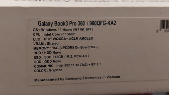 Notebok Samsung Galaxy Book3 Pro 360 (tablet) W11 - ako nový - 9