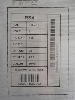 Alu disky R18 5x112 Et30 8J MAM RS4 BPRI Škoda Seat Audi Vw - 9