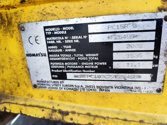Minibager Komatsu PC15, váha 1550kg. - 9