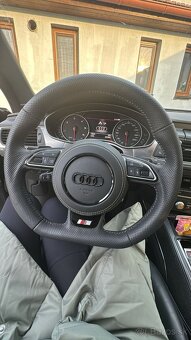 AUDI VOLANT kozeny zkoseny - perforovana koža - S logo - 9