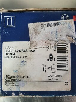 Predám brzdové kotúče a doštičky na Mercedes-Benz ML W163 - 9
