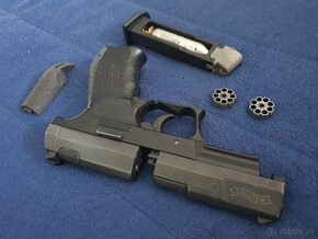 Vzduchová pištol Walther CP99, čierna + diabolky, bombičky - 9