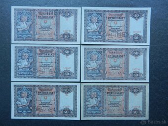 Bankovky slovenský štát nep. a perf. 6 - 9