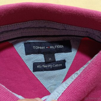 Tommy Hilfiger ružová polokošeľa krátky rukáv malinová M - 9