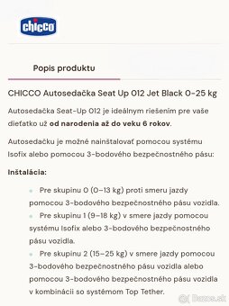 Chicco autosedačka 0-25 kg. Seat Up 012 sivá - 9