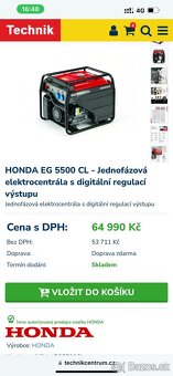 Honda eg 5500 cl  zánovní elektrocentrála - 9